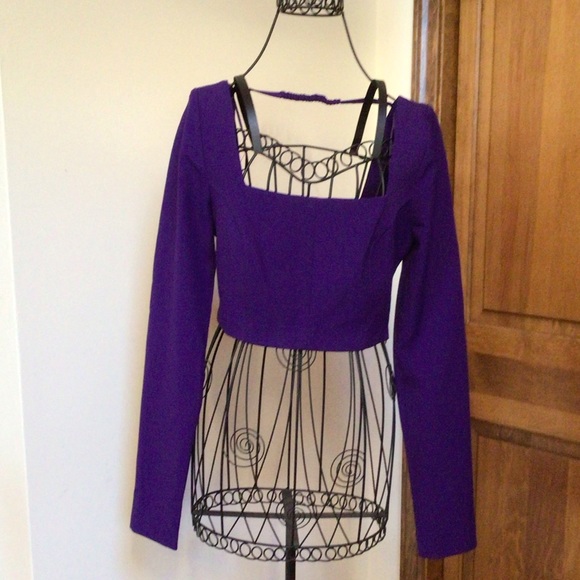 NEW! ZARA Join Life Purple Long Sleeve Crop Top - Picture 2 of 11
